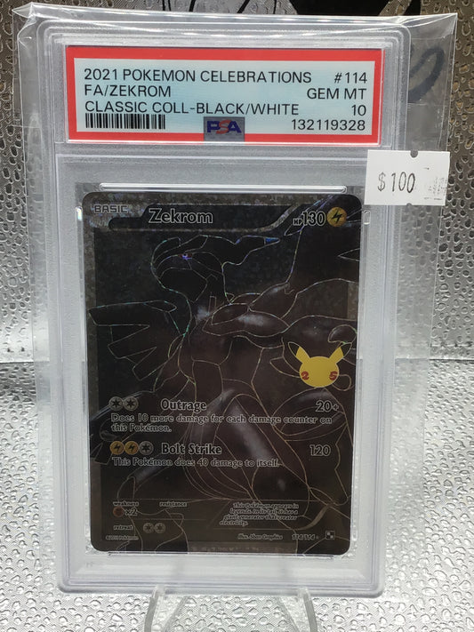 2021 Pokémon Celebrations Fa/Zekrom Classic Coll-Black/White Gem Mint PSA 10