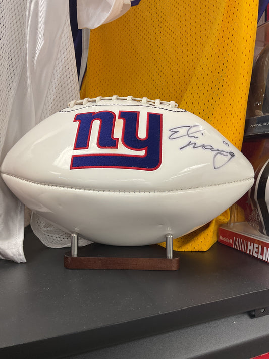 Eli Manning signed NYG football with COA