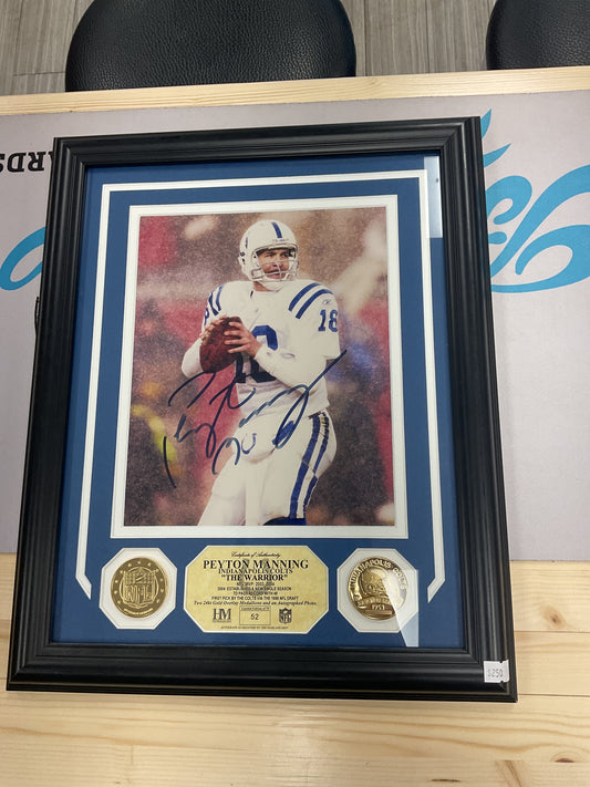 Peyton Manning Framed Auto /75 with COA