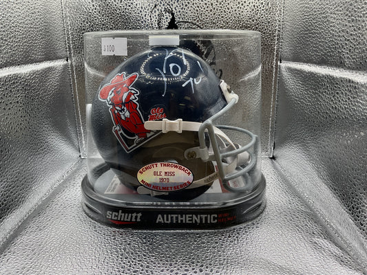 Michael Oher COA auto mini retro helmet Ole Miss