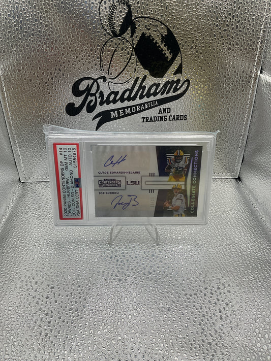 Joe Burrow/ Clyde Edwards-Helaire Dual Auto /15 PSA 10 Auto 10 #14