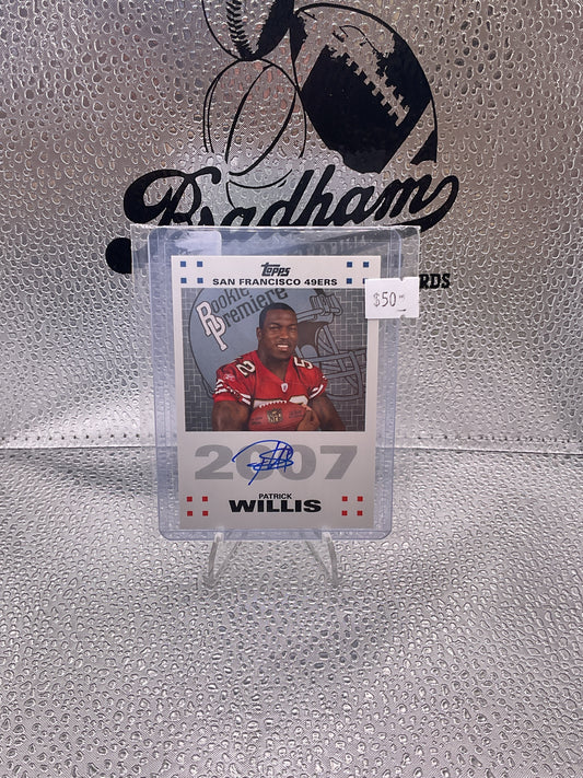 2007 Topps - Rookie Premiere Autographs Patrick Willis #RPA-PWI (AU, RC) Blue Ink