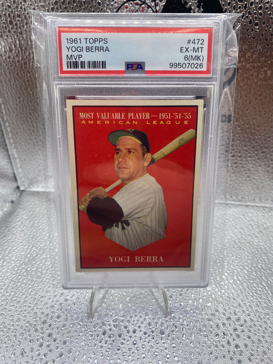 1961 Topps Yogi Berra MVP  PSA Ex-Mt 6(Mk)
