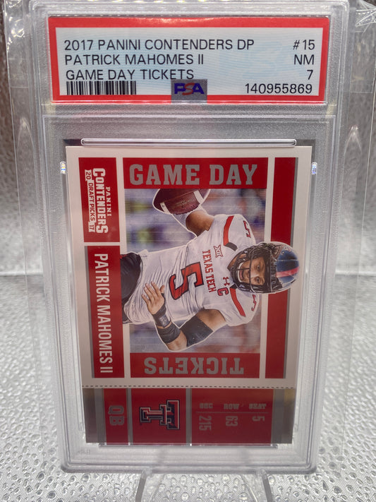 2017 Panini Contenders DP Patrick Mahomes ll Game Day Tickets PSA 7