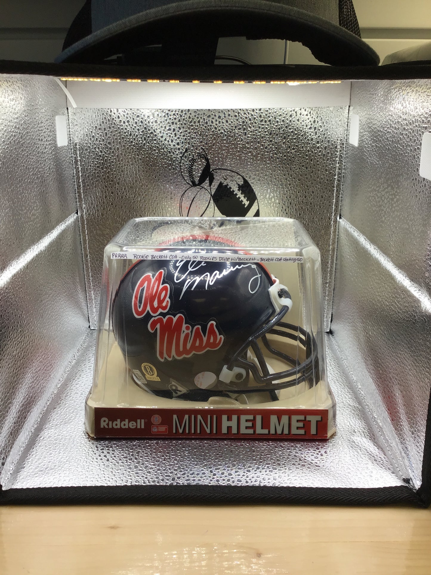 Eli Manning Ole Miss Signed Mini Helmet