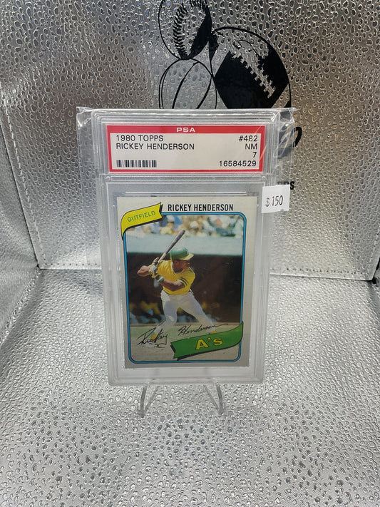 1980 Topps Ricky Henderson Rookie (PSA 7)