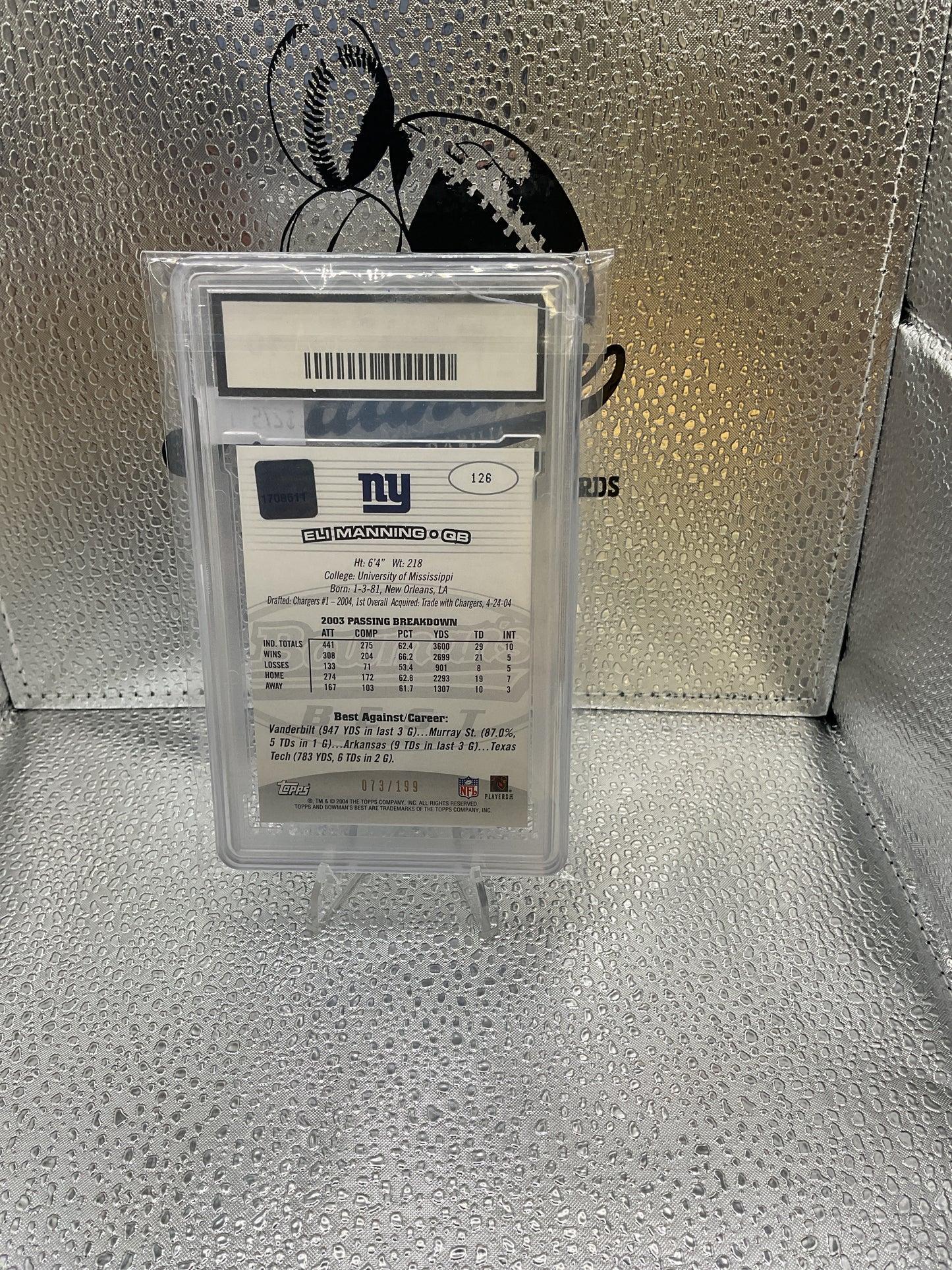 Eli Manning Rookie Auto /199 GMA 10