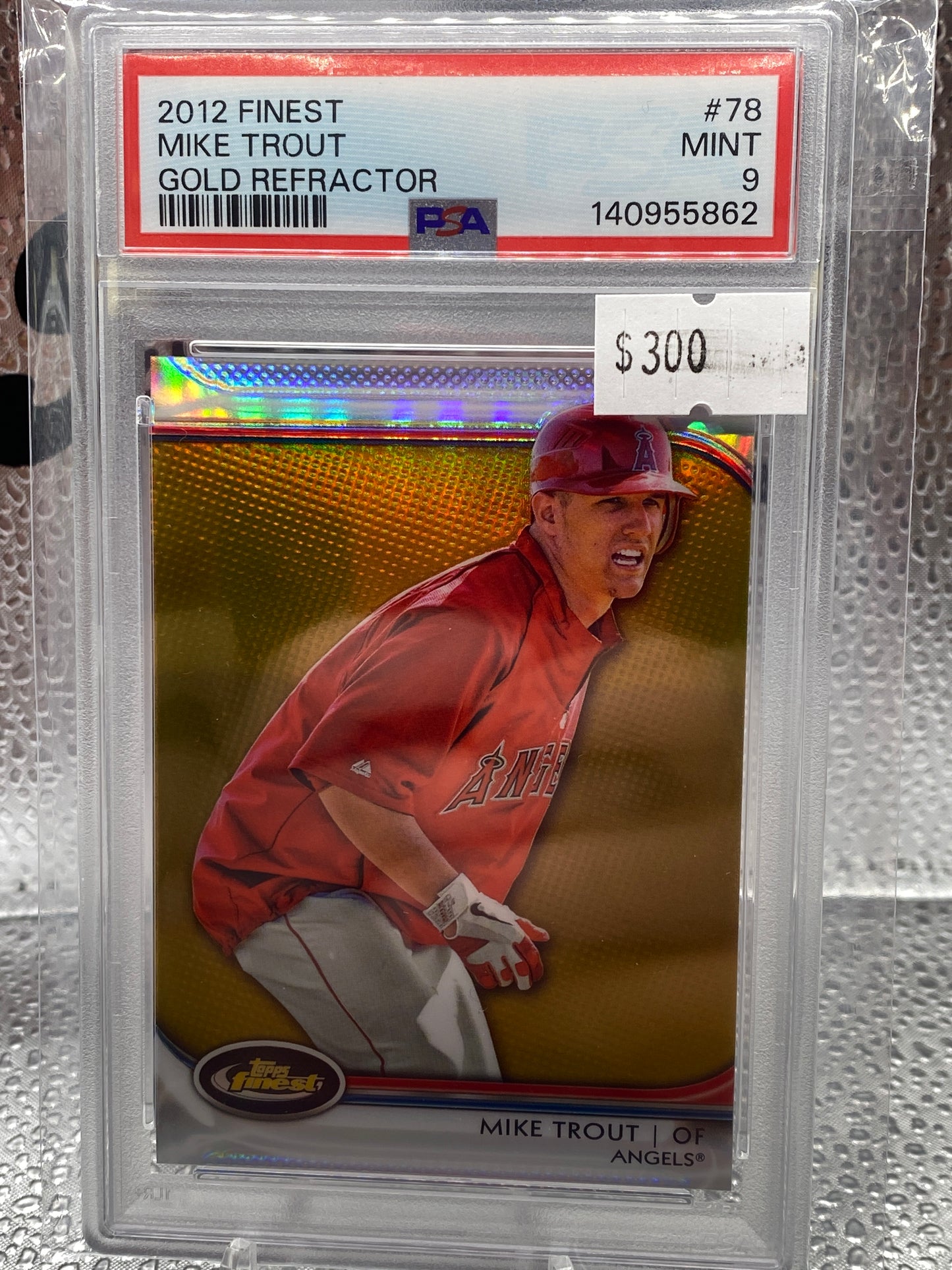 2012 Finest Mike Trout Gold Refractor PSA 9