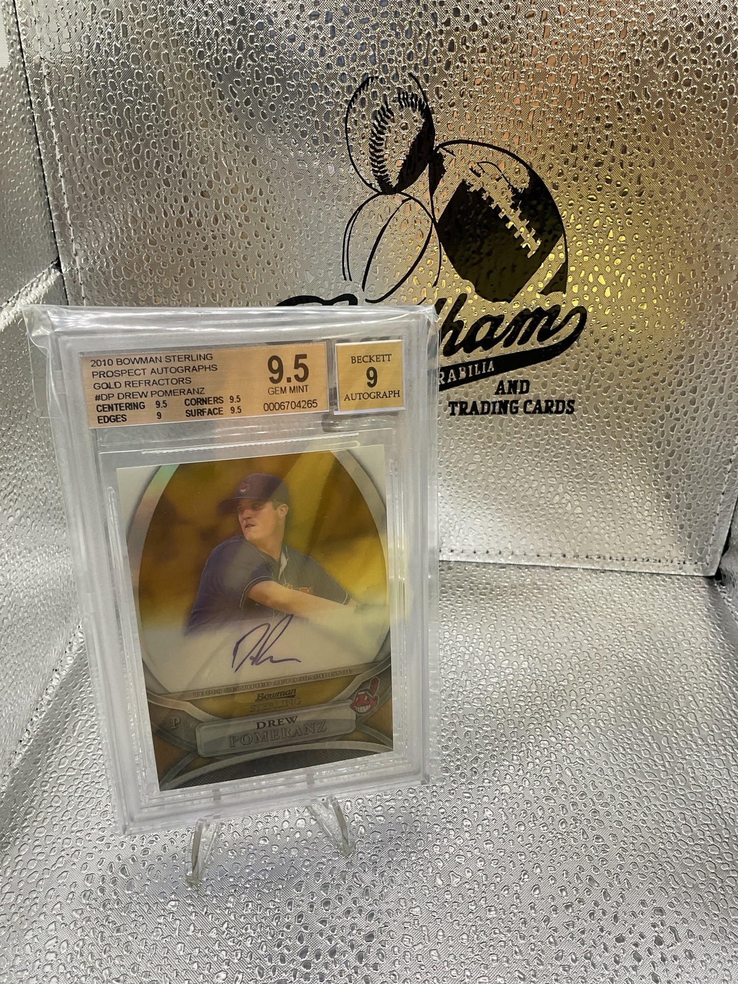 2010 Bowman Sterling Prospects Gold Refractor /50 Drew Pomeranz BGS 9.5 Gem Mint 9 Auto