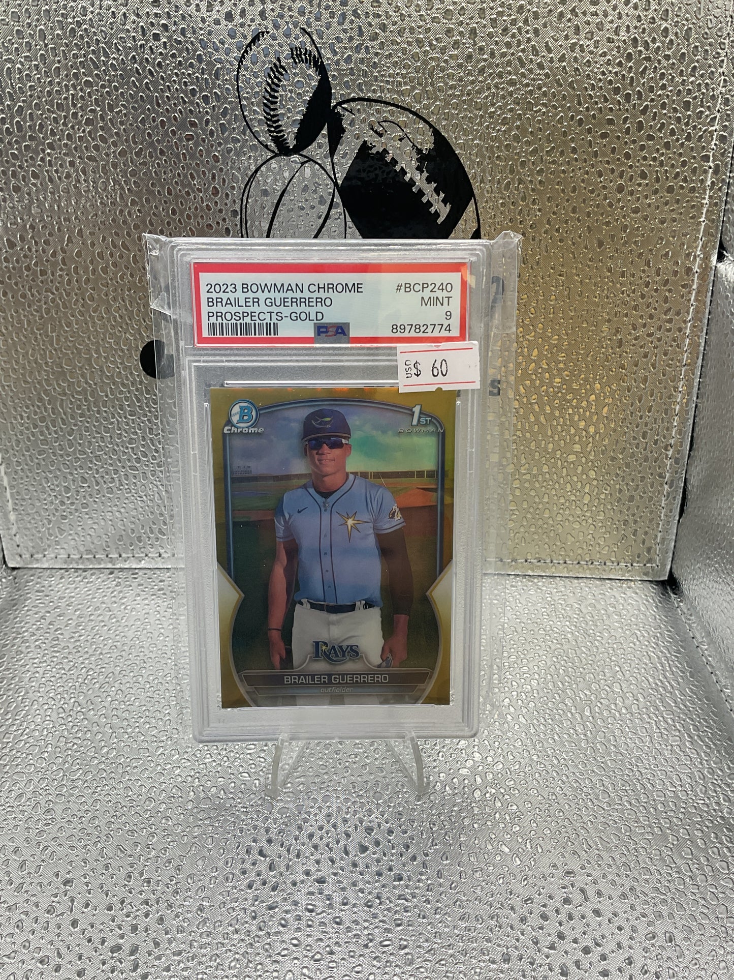 2023 Bowman Chrome Baseball Brailer Guerrero Gold 1st Refractor /50 PSA 9