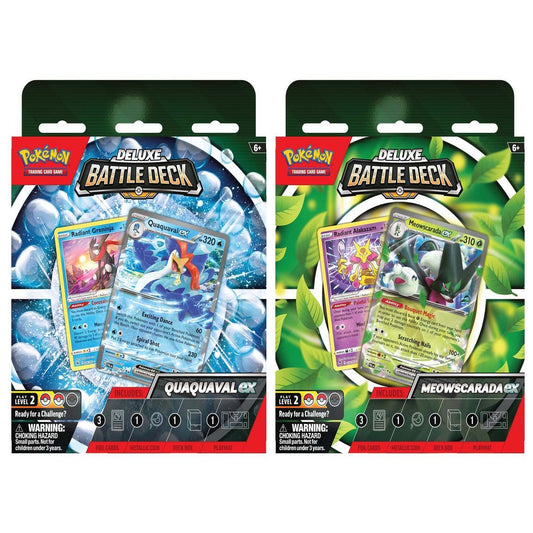 Pokemon TCG: Meowscarada Ex or Quaquaval Ex Deluxe Battle Deck