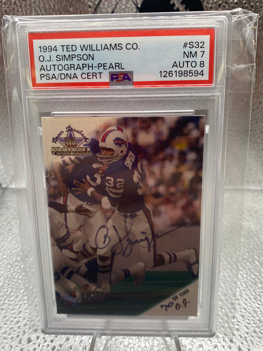 1994 Ted Willams Co. O.J. Simpson NM 7 Auto 8