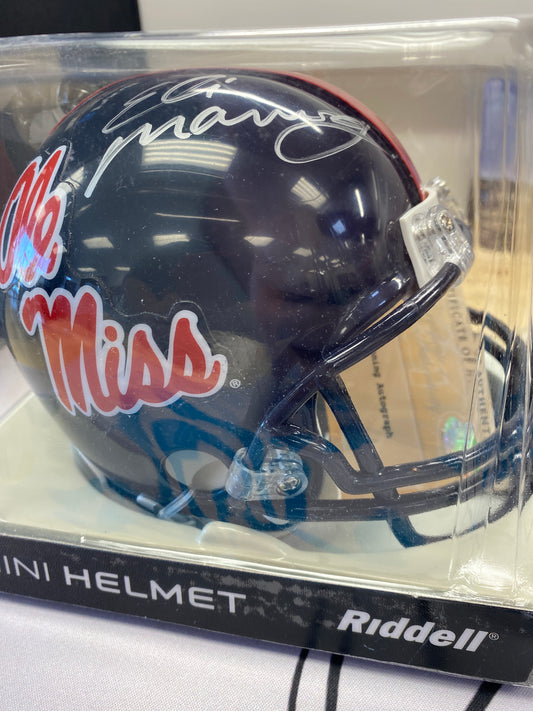 Eli Manning signed mini helmet with coa