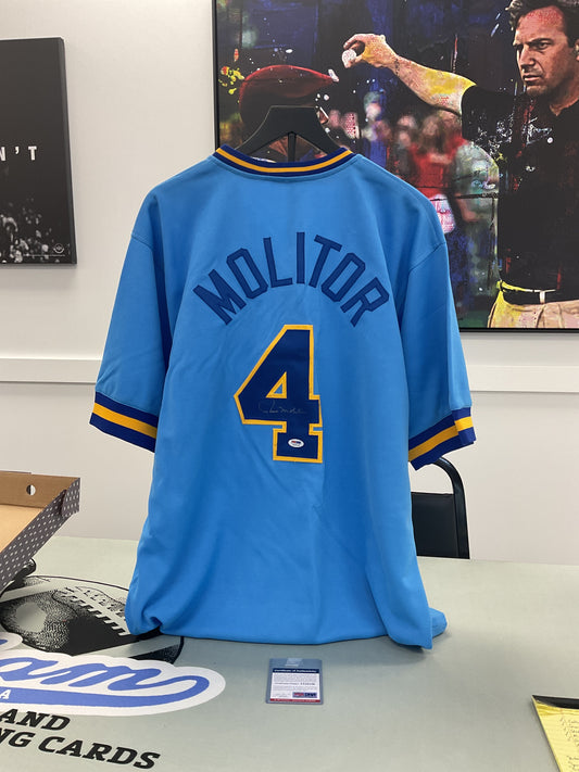 Paul Molitor Signed Milwaukee Brewers Jersey with COA