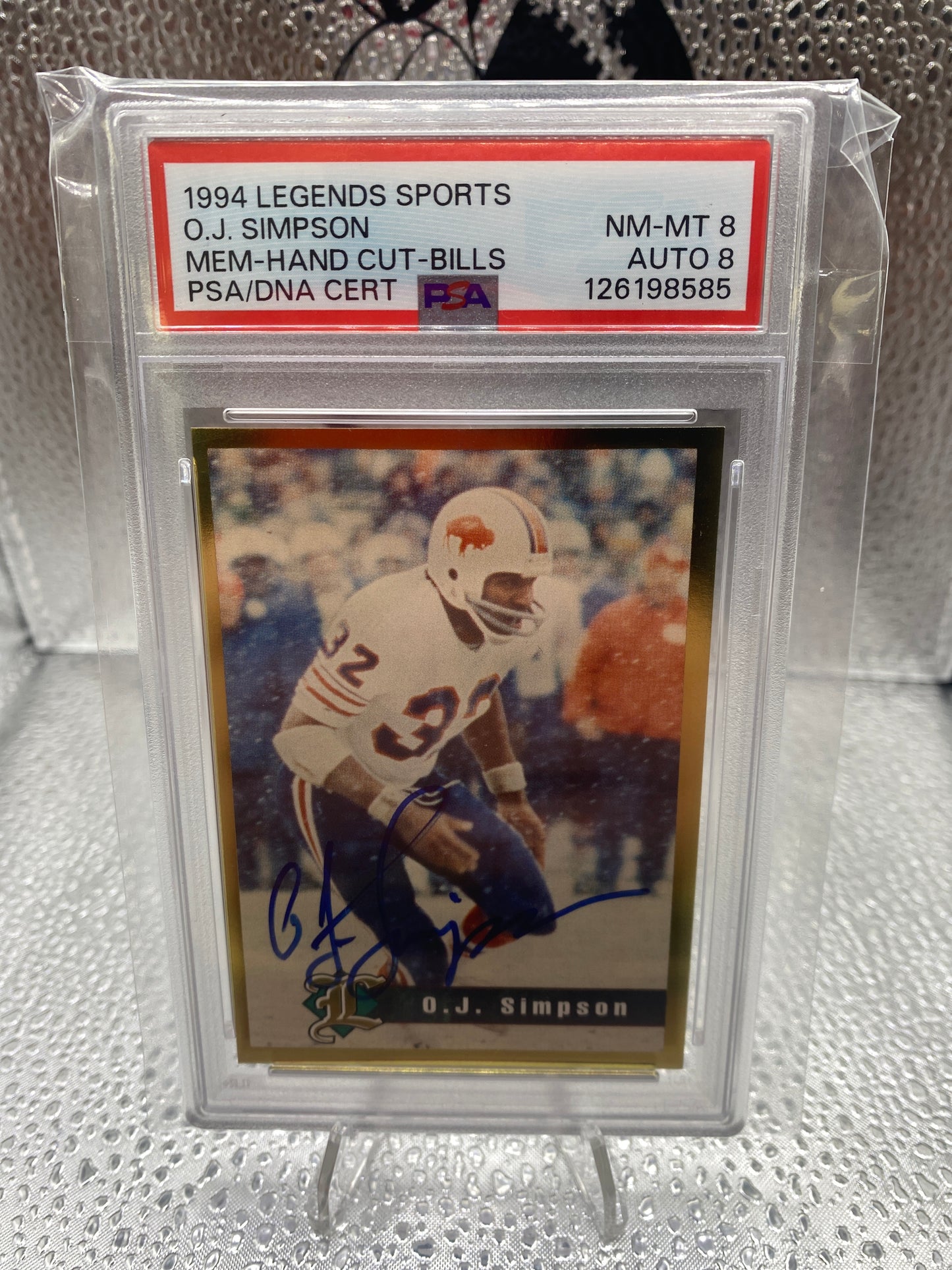 1994 Legends Sports O.J. Simpson Mem- hand cut- bills NM MT 8 auto 8