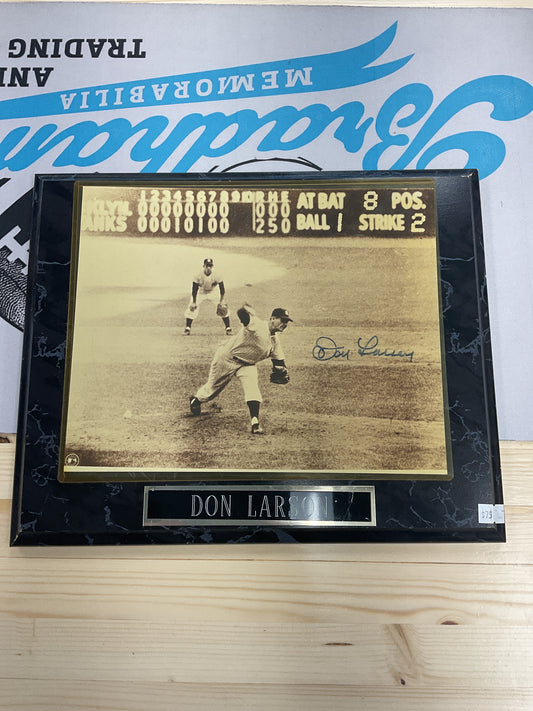 Don Larson Plaque Auto with COA