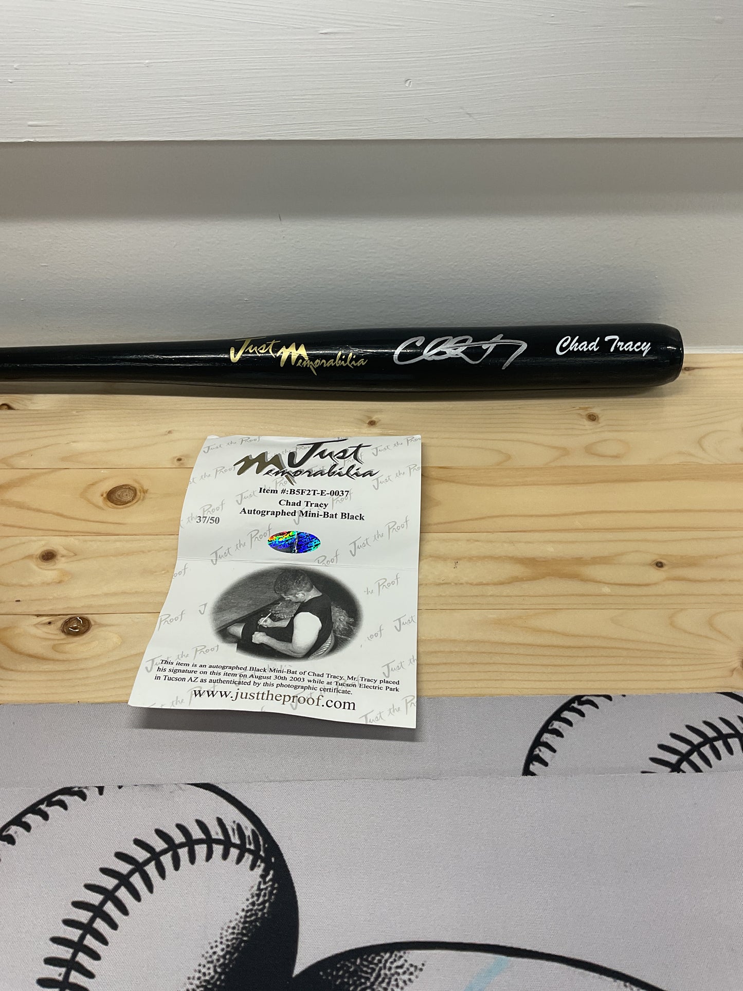 Chad Tracy Signed Mini Bat with COA