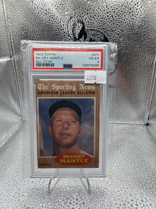 1962 Topps Mickey Mantle All Star PSA 4