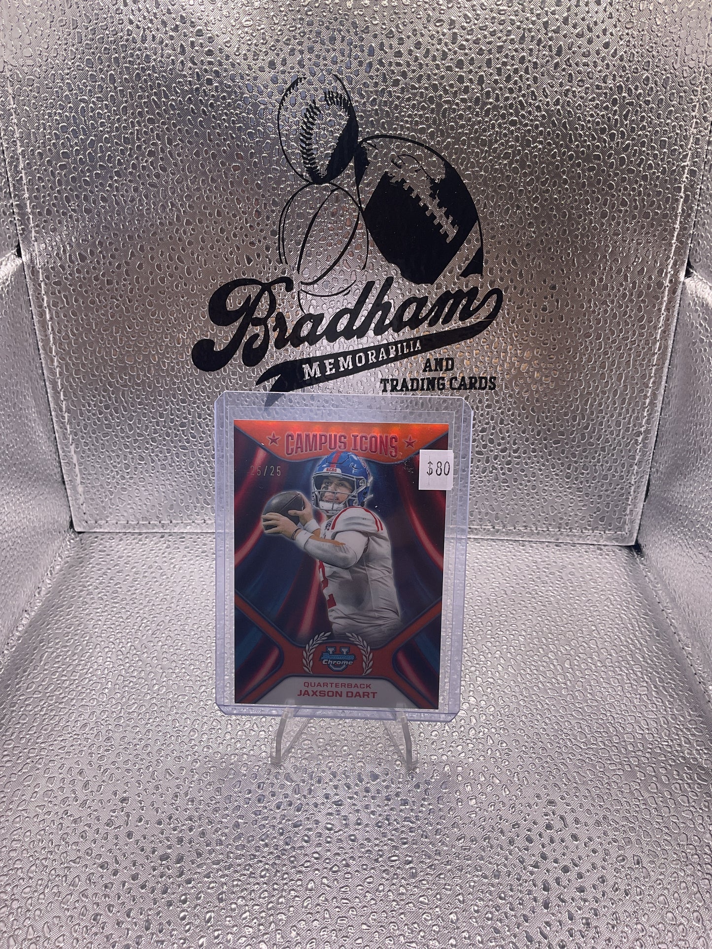 2024 Bowman U Chrome Jaxson Dart Campus Icons Orange Refractor /25 Ole Miss CI-3