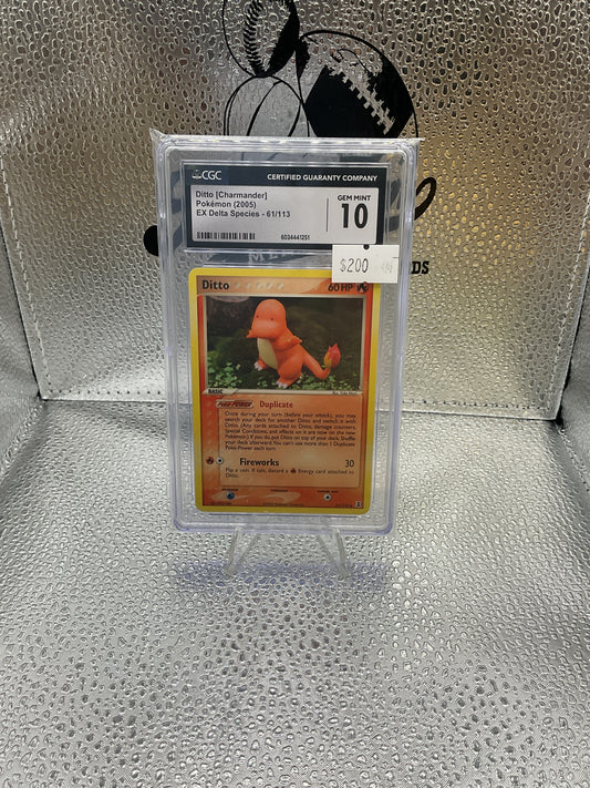 Ditto (Charmander) Delta Species 61/113 CGC 10 Gem Mint