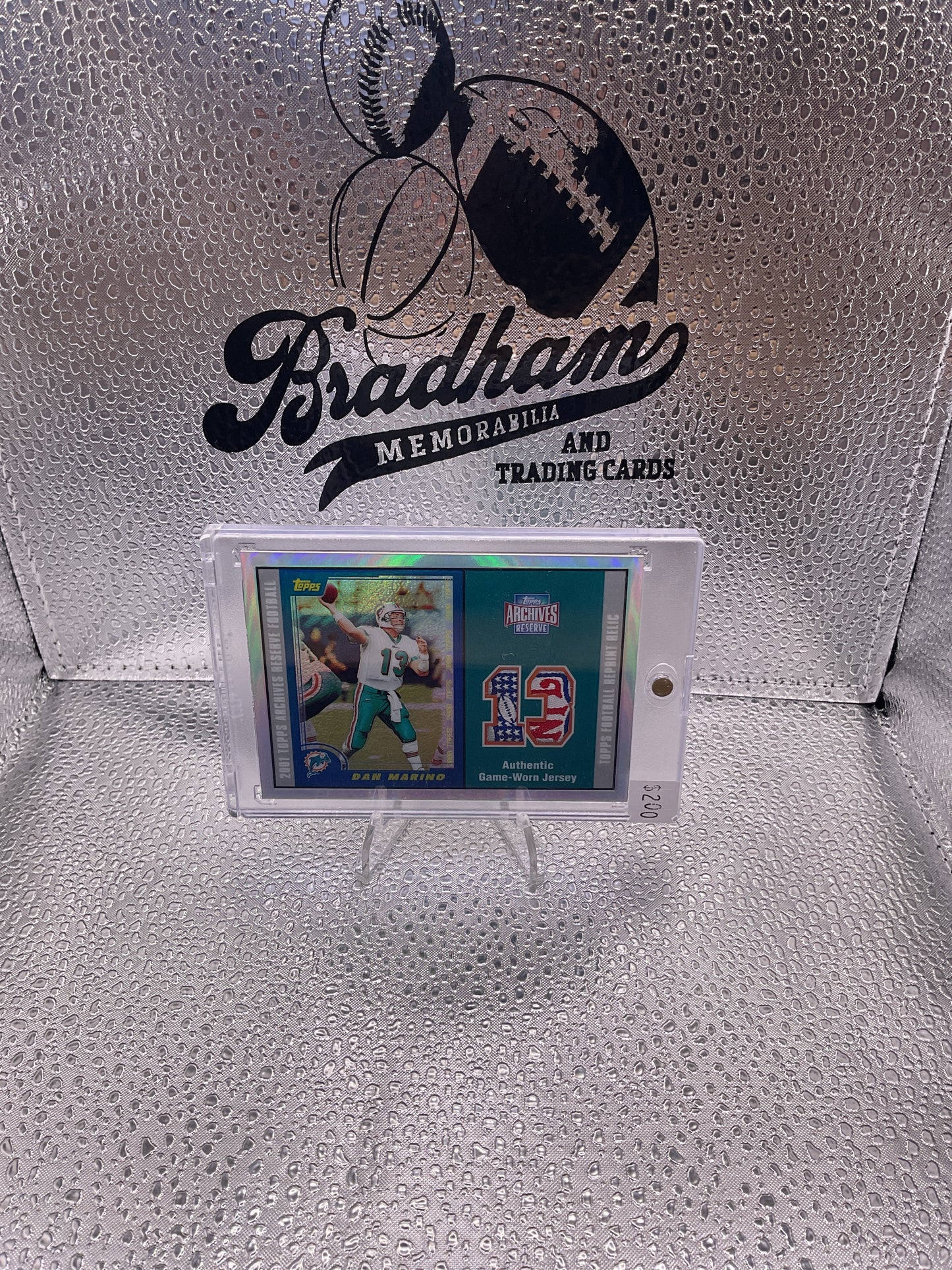 Dan Marino 2001 Topps Archives Reserve Relic Patch Game Worn Jersey Dolphins
NFL PATCH LOGO