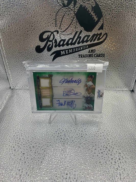 John Smoltz/ David Justice/ Fred McGriff Triple Memorabilia Auto /18 #ARC-SJM