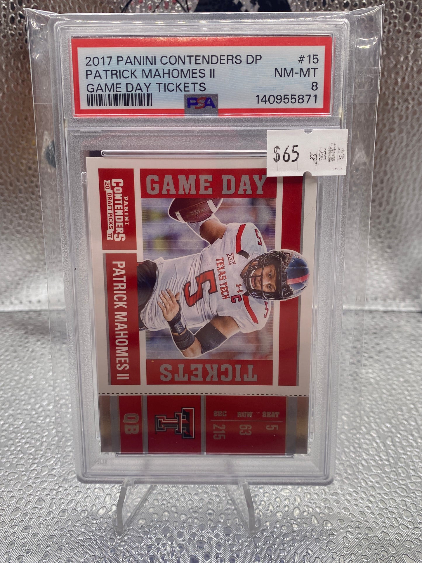 2017 Panini Contenders DP Patrick Mahomes ll Game Day Ticket PSA 8