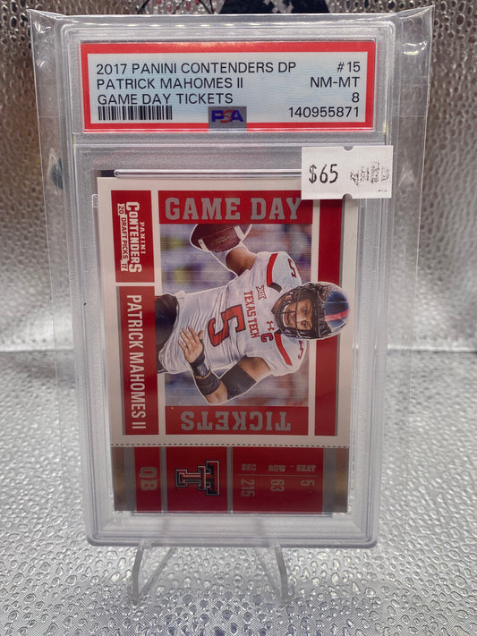 2017 Panini Contenders DP Patrick Mahomes ll Game Day Ticket PSA 8