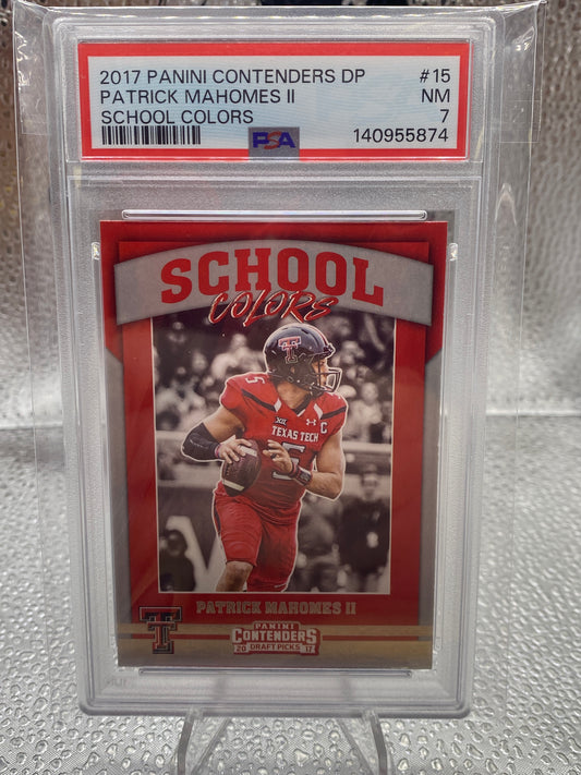 2017 Panini Contenders DP Patrick Mahomes ll School Colors PSA 7