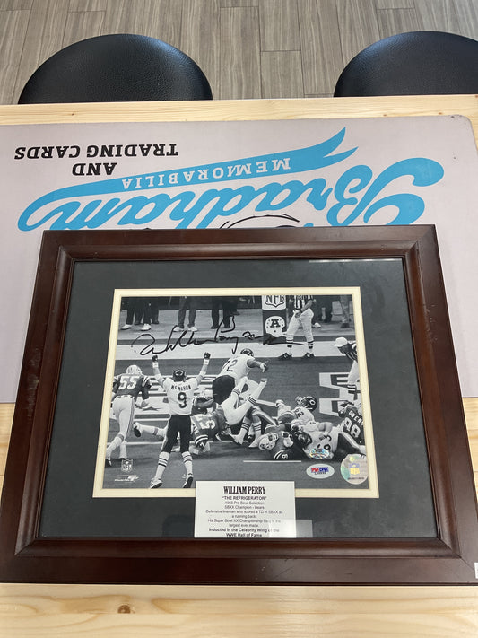 William Perry Framed Auto with COA