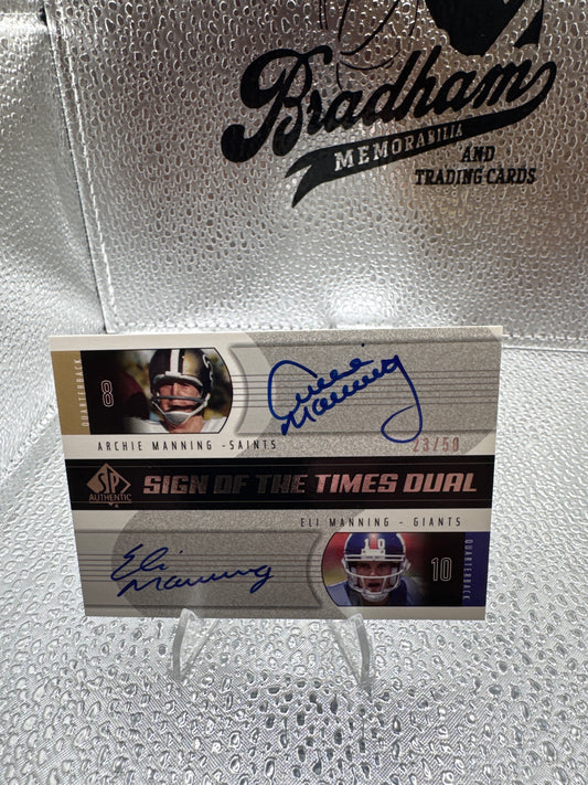 2004 Upper Deck sign of the times dual auto Archie and Eli /50