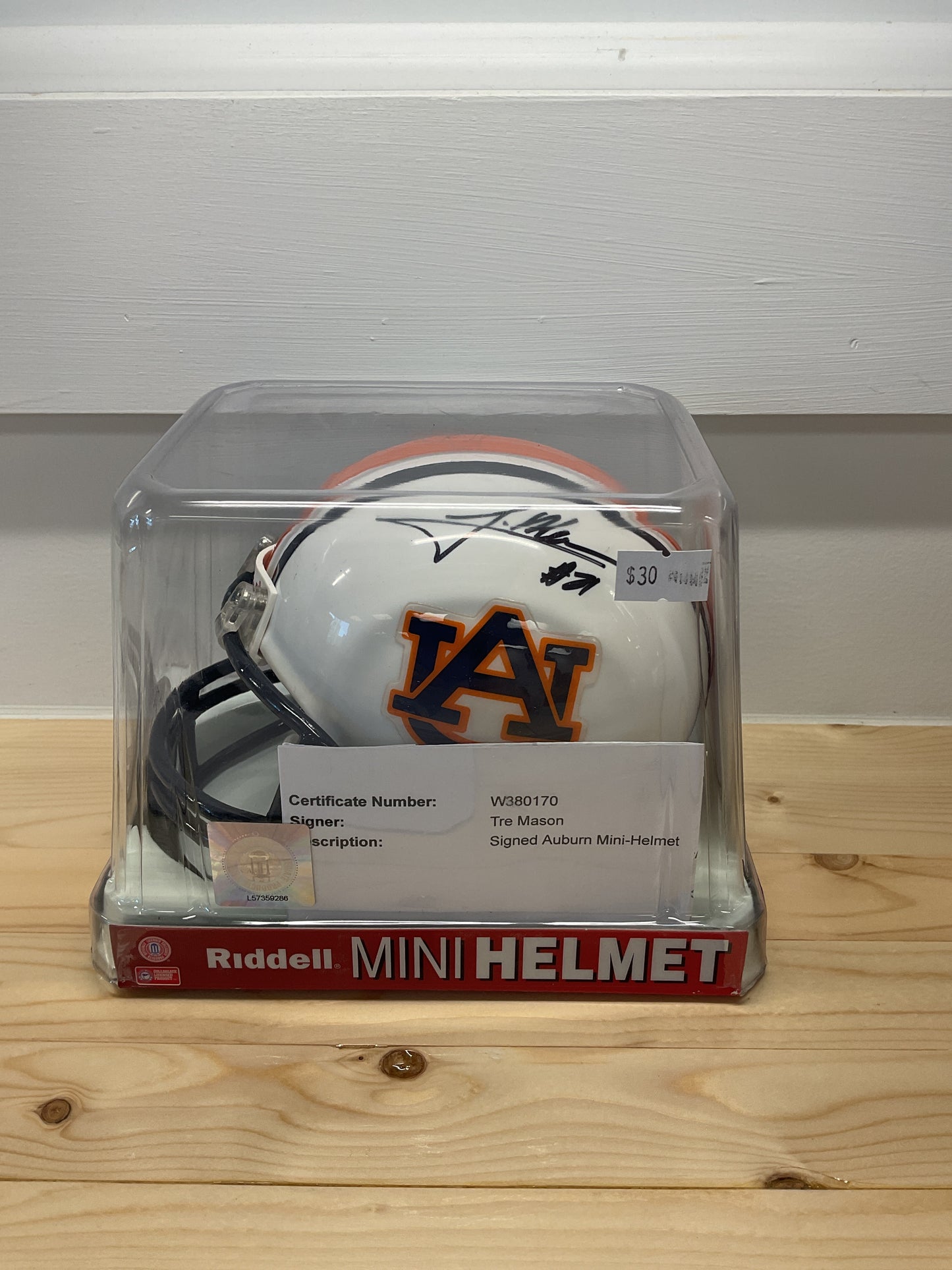Tre Mason Signed Auburn Mini Helmet