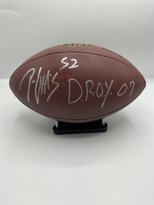 Patrick Willis Autographed football with D.R.O.Y. Inscription