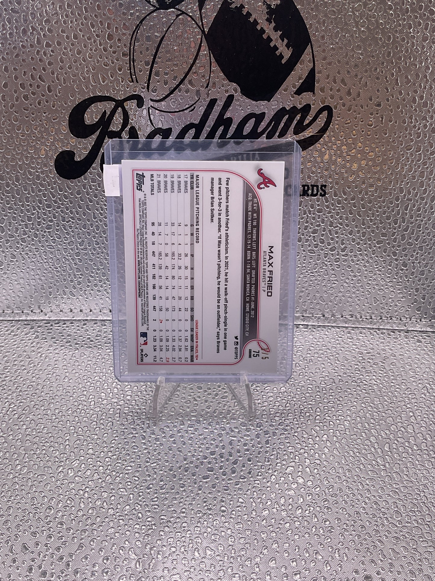 2022 Topps Chrome Max Fried Red Wave
Refractor 1/5 #75 SSP FIRST SERIAL#!