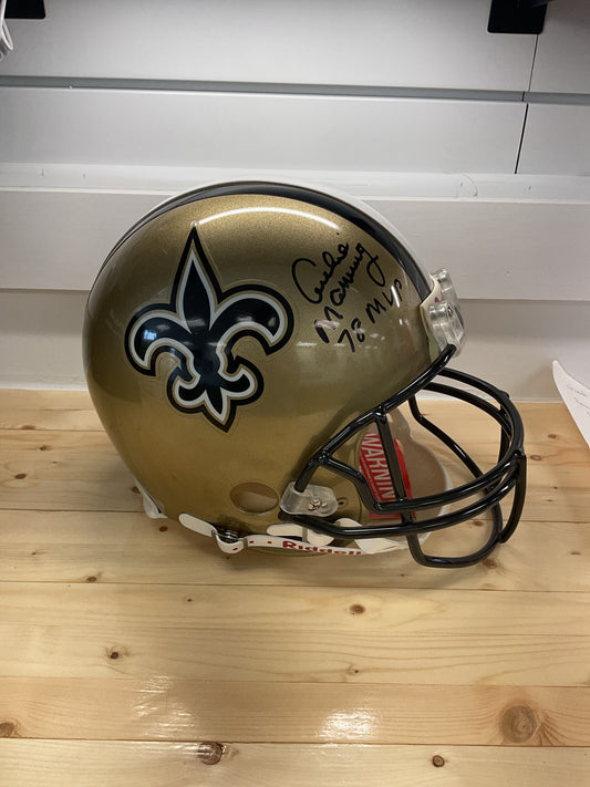 Archie Manning Signed Saints Helmet “78 MVP”