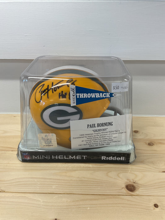 Paul Hornung Signed Green Bay Packers Mini Helmet