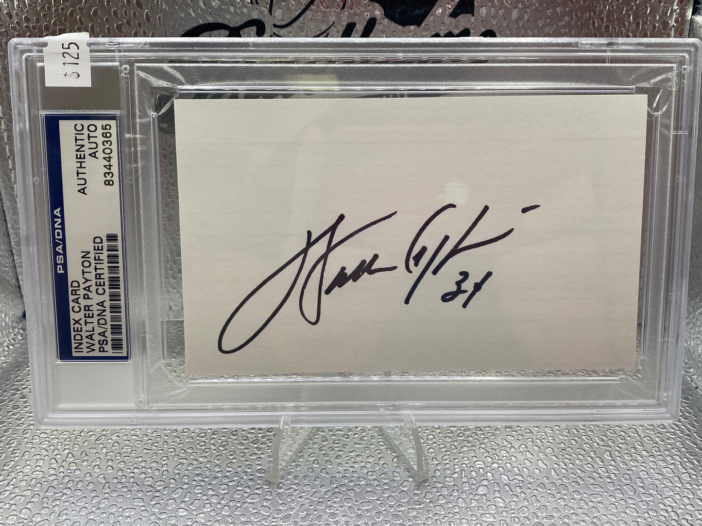Walter Peyton Authentic Auto Index Card