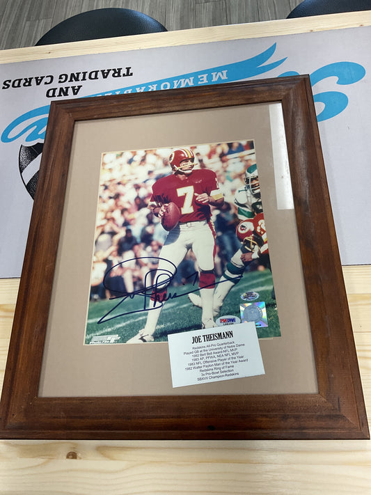 Joe Theismann Framed Auto with COA