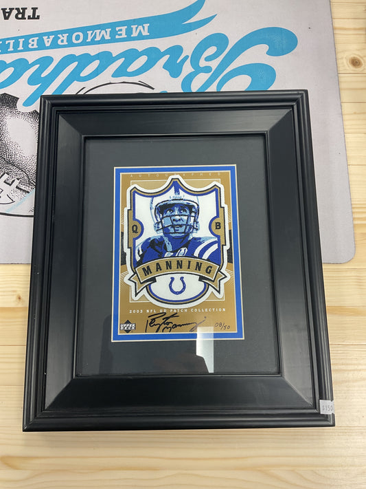 Peyton Manning Framed Auto Patch /50