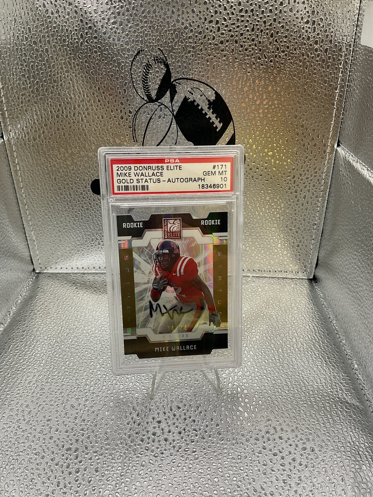 2009 Donruss Elite Mike Wallace Gold Status PSA gem mint 10