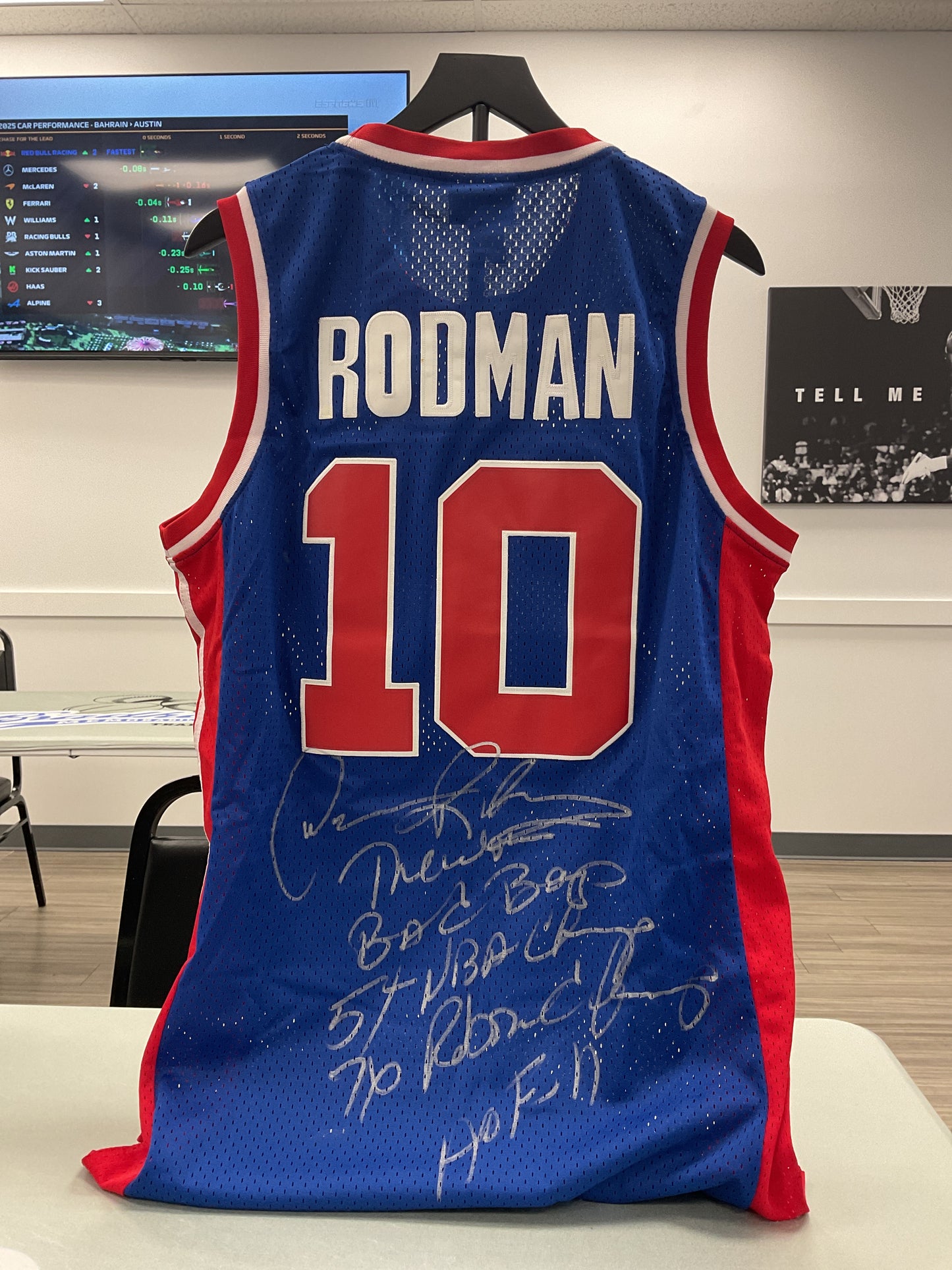 Dennis Rodman Signed Detroit Pistons Jersey 5x Inscription