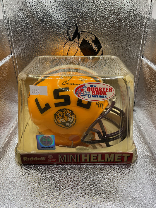 Billy Cannon LSU mini helmet auto COA