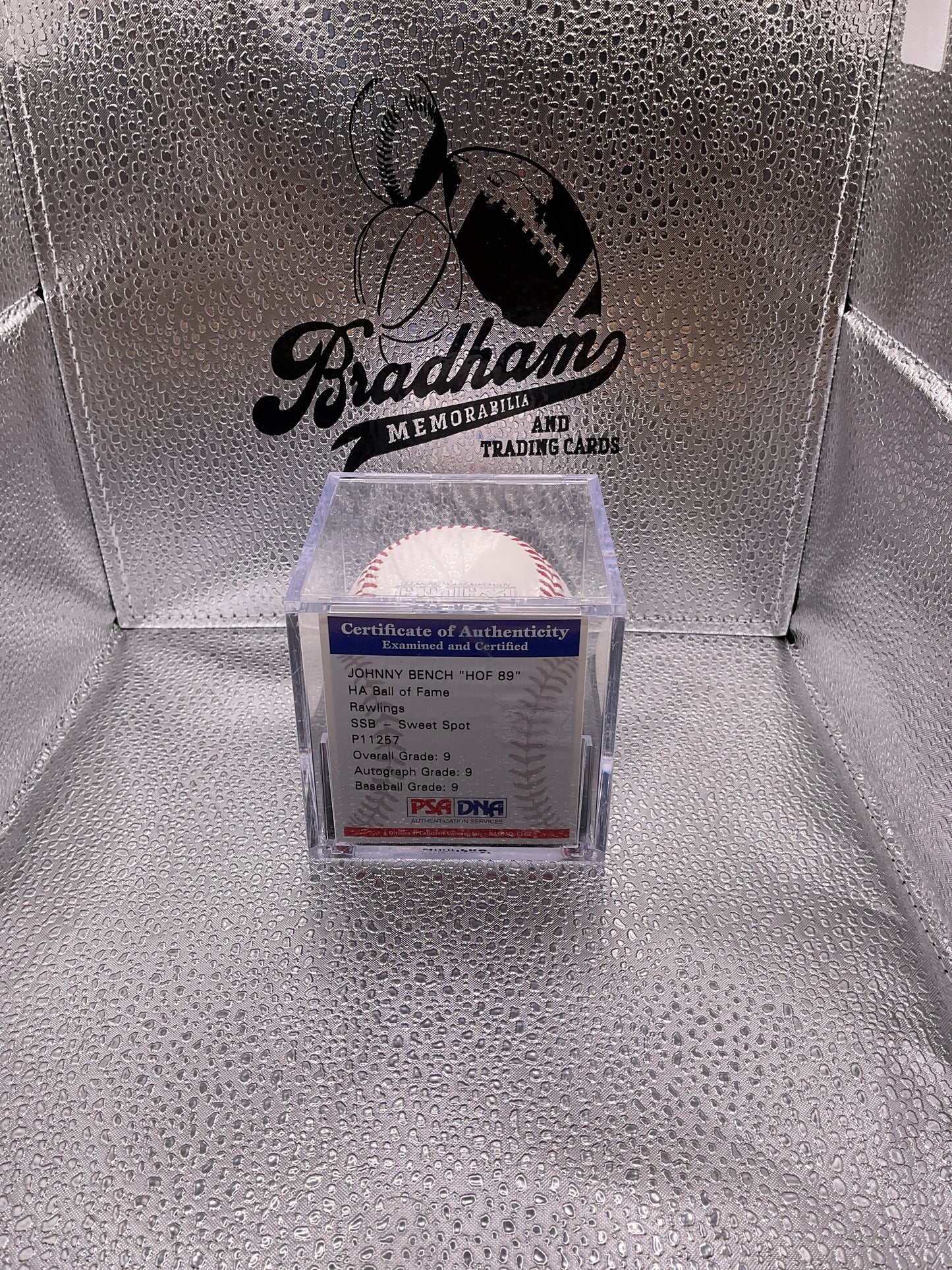 Johnny Bench auto baseball