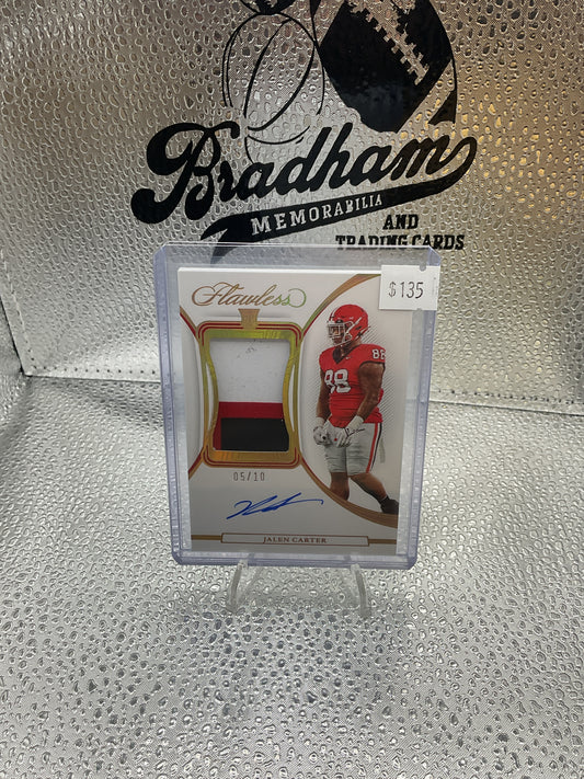 2023 Panini Flawless Collegiate - Rookie
Patch Auto #PA-JC Jalen Carter 5/10