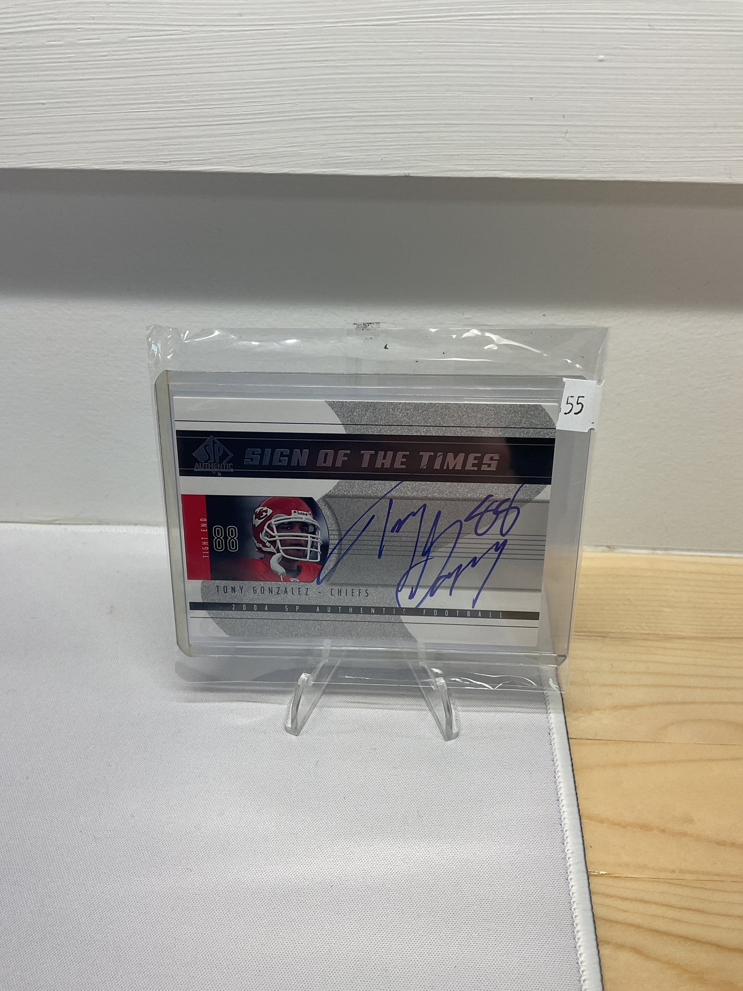 TONY GONZALEZ 2004 SP AUTHENTIC AUTO SIGN OF THE TIMES #SOT-TG AUTOGRAPH