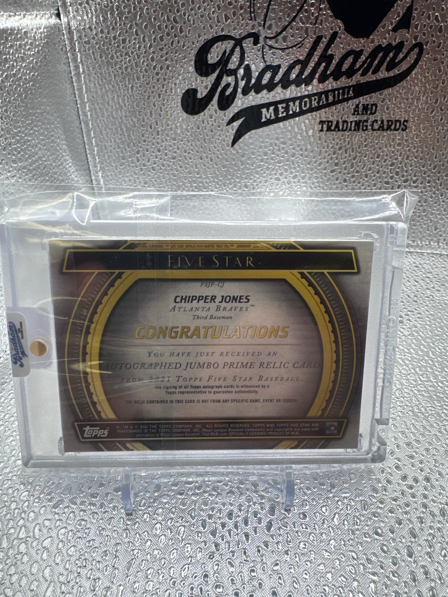 2021 Topps Five Star Chipper Jones Patch Auto /10