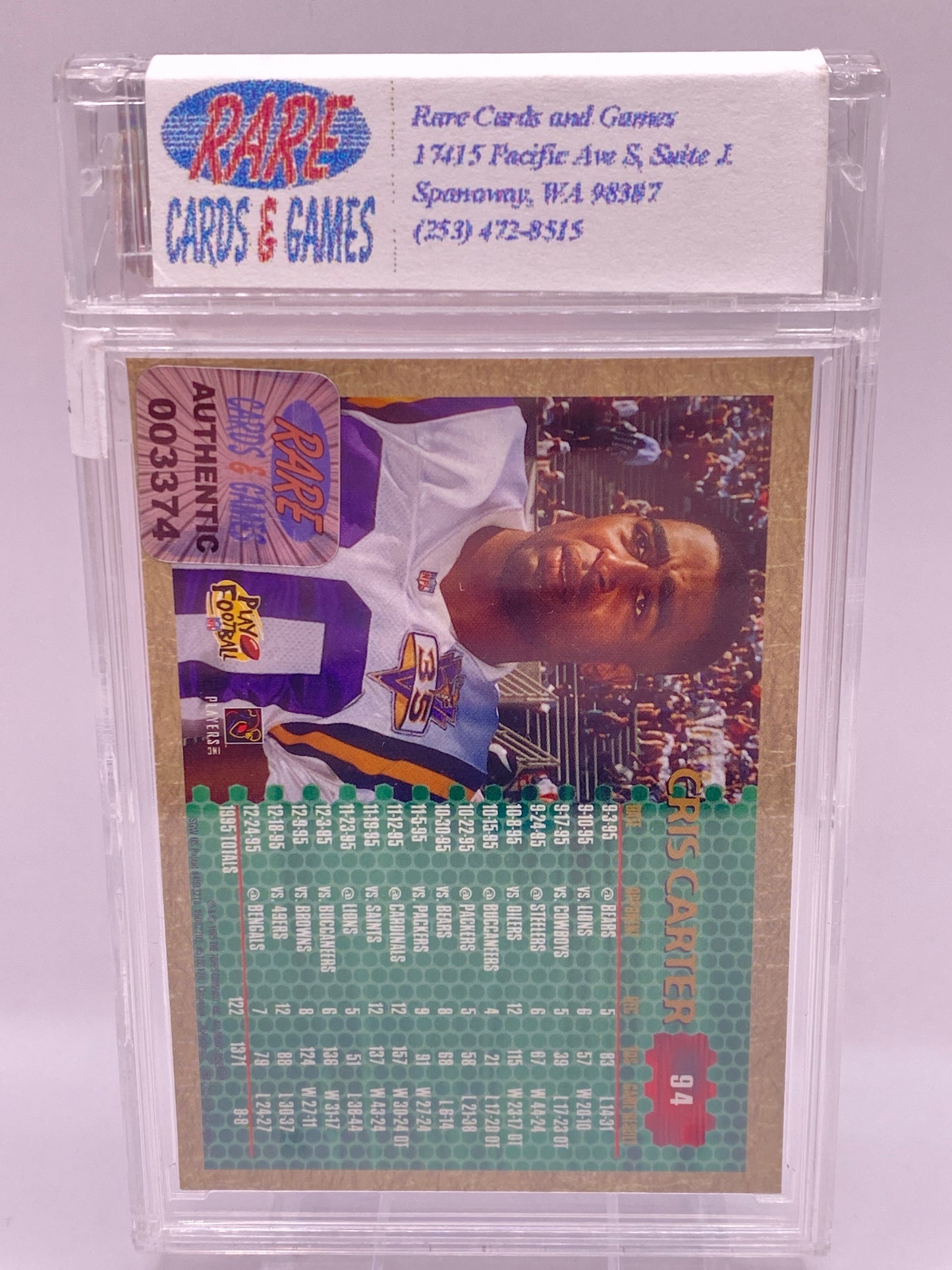 Chris Carter 1000 yard club on card auto Certified