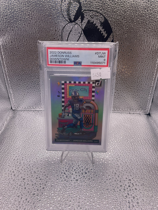 Jameson Williams 2022 Panini Donruss - Downtown! #DT-JW (RC) Rookie PSA 9 MINT