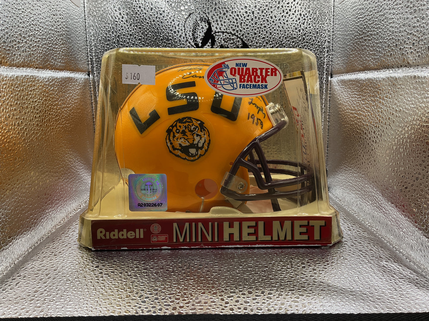 Billy Cannon LSU mini helmet auto COA