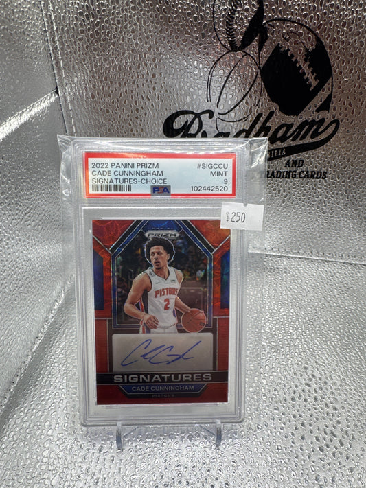 2022 Panini Prizm Cade Cunningham Signatures Choice PSA 9